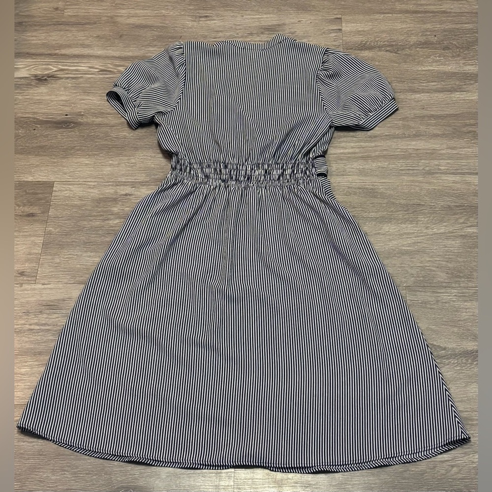 Monteau Los Angeles Blue & White Striped Dress - Size large - Picture 3 of 5